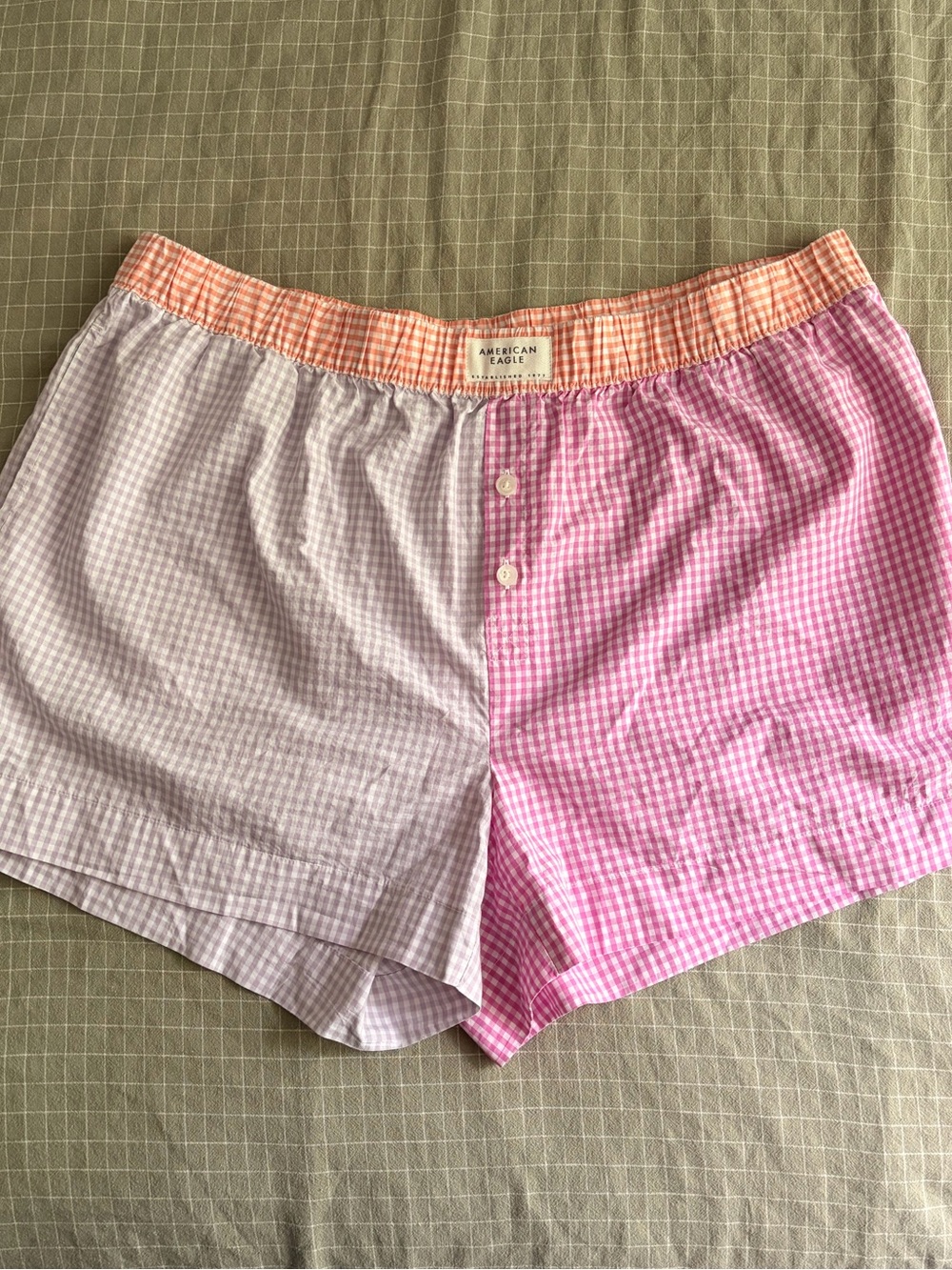 American Eagle Women’s Multi-colour Gingham Lounge Shorts | XL